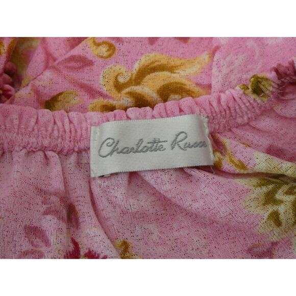 Vintage Medium Top Y2K Preppy Floral Pink Hyper Feminine Dainty Preppy Coquette - Picture 2 of 9